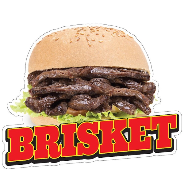 Brisket Decal Concession Stand Food Truck Sticker, 24" x 10", D-DC-24 Brisket19